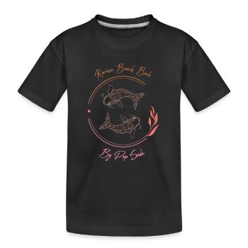 Karma Beach fishes orange pink - Kids' Premium Organic T-Shirt - black - Front
