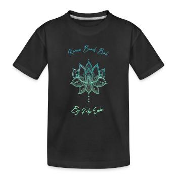 Blaue Lotusblume Karma Beach - Kinder Premium Bio T-Shirt - Schwarz - Vorne