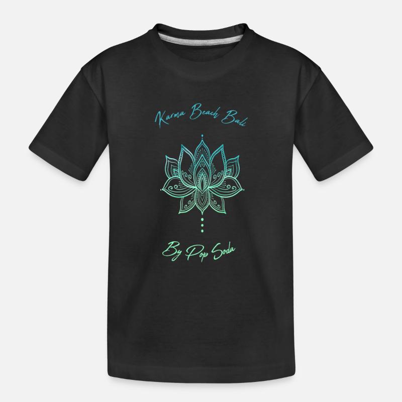 Blaue Lotusblume Karma Beach - Kinder Premium Bio T-Shirt - Schwarz