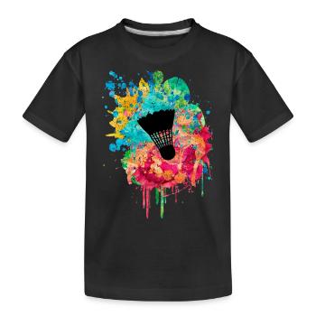 Badminton PopArt - T-shirt bio Premium Enfant - noir - Devant