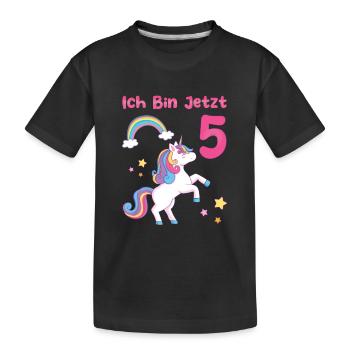 I am now 5 shirt - Kids' Premium Organic T-Shirt - black - Front