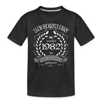 Legenden werden 1982 im Rheinland geboren - Kinder Premium Bio T-Shirt - Schwarz - Vorne