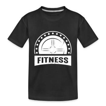 Fitness Hantel Weis - Kinder Premium Bio T-Shirt - Schwarz - Vorne