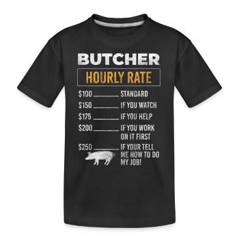 Travaux de grillades de boucherie - T-shirt bio Premium Enfant - noir - Devant