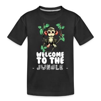 Willkommen im Dschungel - Kinder Premium Bio T-Shirt - Schwarz - Vorne