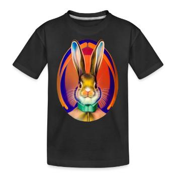Bunny with long ears - Kids' Premium Organic T-Shirt - black - Front