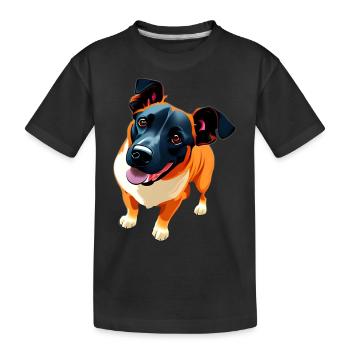 Schäfer Welpe Mischling Hund super süß - Kinder Premium Bio T-Shirt - Schwarz - Vorne