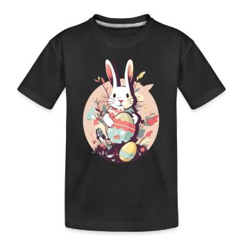 Osterhase - Kinder Premium Bio T-Shirt - Schwarz - Vorne