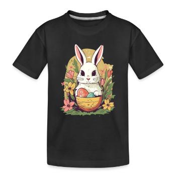 Osterhase - Kinder Premium Bio T-Shirt - Schwarz - Vorne
