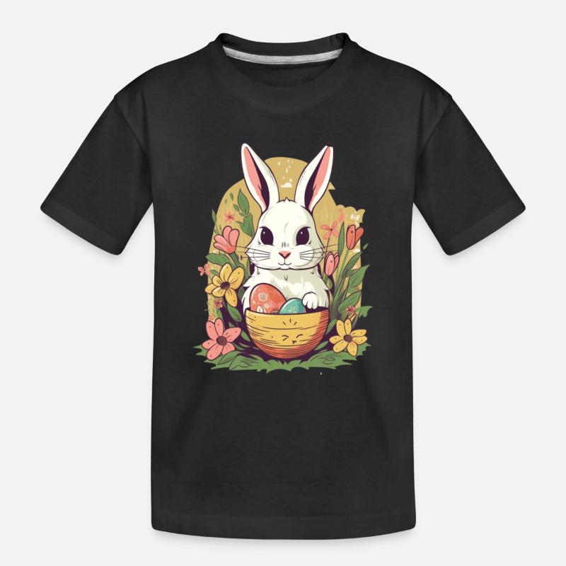 Lapin de Pâques - T-shirt bio Premium Enfant - noir