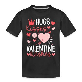 Valentinstag Paar Beziehung - Kinder Premium Bio T-Shirt - Schwarz - Vorne