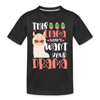 Kamel Flauschig Drama Züchter - Kinder Premium Bio T-Shirt - Schwarz - Vorne