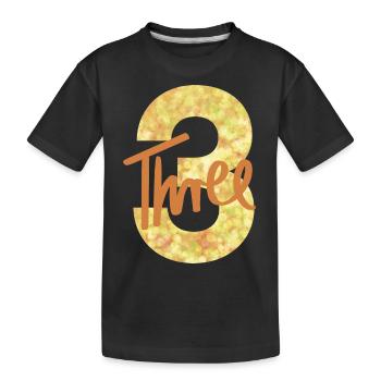 Zahl / 3 / Drei / Geburtstag / Dritter / Nummer - Kinder Premium Bio T-Shirt - Schwarz - Vorne