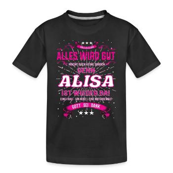 Alisa Design, alles wird gut - Kinder Premium Bio T-Shirt - Schwarz - Vorne