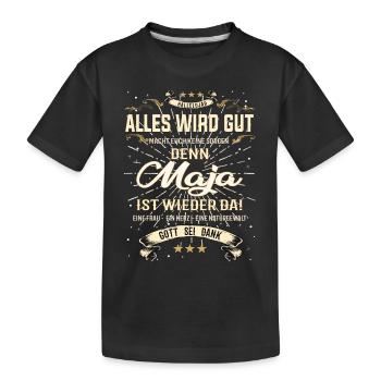 Maja Design, alles wird gut - Kinder Premium Bio T-Shirt - Schwarz - Vorne