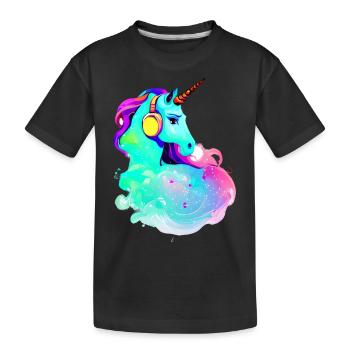 Licornes Écoutez de la musique Licorne Animal mythique Licorne - T-shirt bio Premium Enfant - noir - Devant