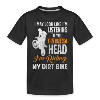 Dirt Bike Adrénaline Cascade Vélo - T-shirt bio Premium Enfant - noir - Devant