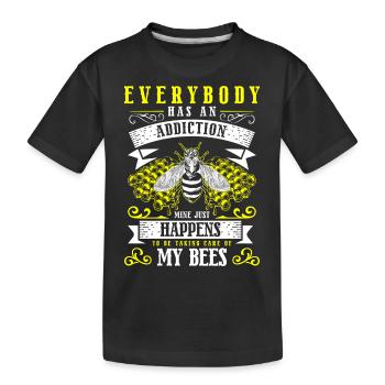 Honey flower meadow sting - Kids' Premium Organic T-Shirt - black - Front