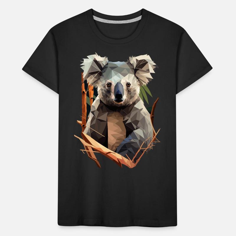 Mignon koala avec eucalyptus dans le style polygone T-shirt bio Premium Enfant