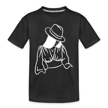 mystérieuse femme rodéo beauté - T-shirt bio Premium Enfant - noir - Devant