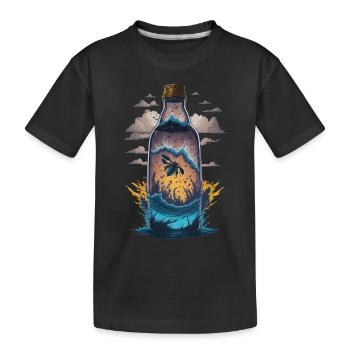 Biene In Einer Wasserflasche - Kinder Premium Bio T-Shirt - Schwarz - Vorne