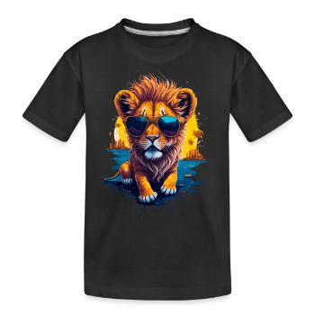 Mignon bébé lion - T-shirt bio Premium Enfant - noir - Devant