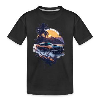 Klassischer Sportwagen - Kinder Premium Bio T-Shirt - Schwarz - Vorne