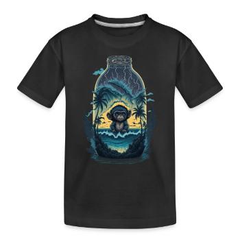 Monkey - Kids' Premium Organic T-Shirt - black - Front