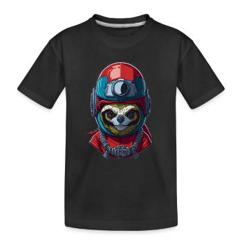Mignon paresseux avec casque motard casque moto casque - T-shirt bio Premium Enfant - noir - Devant