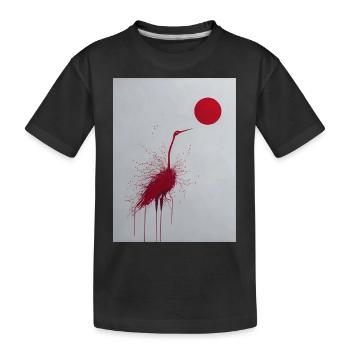 Kranich-Sonne - Kinder Premium Bio T-Shirt - Schwarz - Vorne