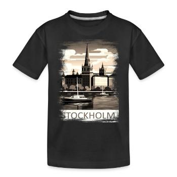 Stockholm, Schweden, Schweden, Skandinavien, Skandinavien - Kinder Premium Bio T-Shirt - Schwarz - Vorne