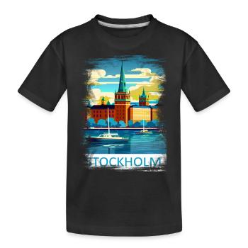 Stockholm, Schweden, Schweden, Skandinavien, Skandinavien - Kinder Premium Bio T-Shirt - Schwarz - Vorne