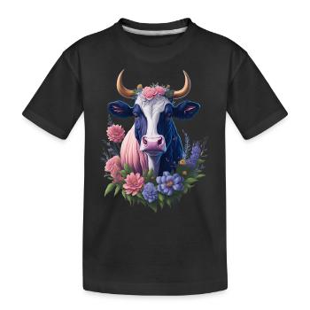 Vache - T-shirt bio Premium Enfant - noir - Devant
