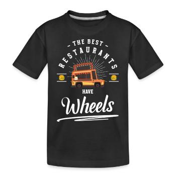 Street Food Snack Food on Wheels Food - Kids' Premium Organic T-Shirt - black - Front