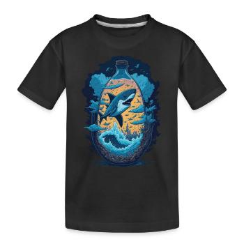 Hai - Kinder Premium Bio T-Shirt - Schwarz - Vorne