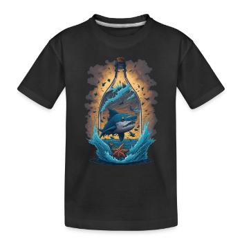 Bouteille de requin - T-shirt bio Premium Enfant - noir - Devant