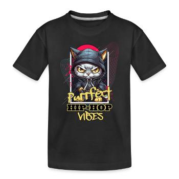 Cat Hip Hop Rap Rapper DJ Ghetto Crew Gangster - T-shirt bio Premium Enfant - noir - Devant