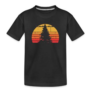 Einzelner Kiefern Baum Sun - Kinder Premium Bio T-Shirt - Schwarz - Vorne
