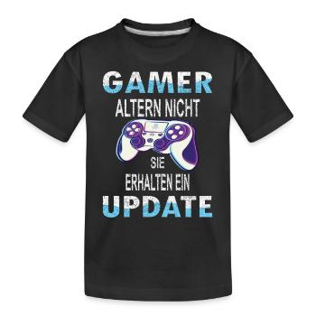 Les joueurs ne vieillissent pas, ils reçoivent une mise à jour - T-shirt bio Premium Enfant - noir - Devant