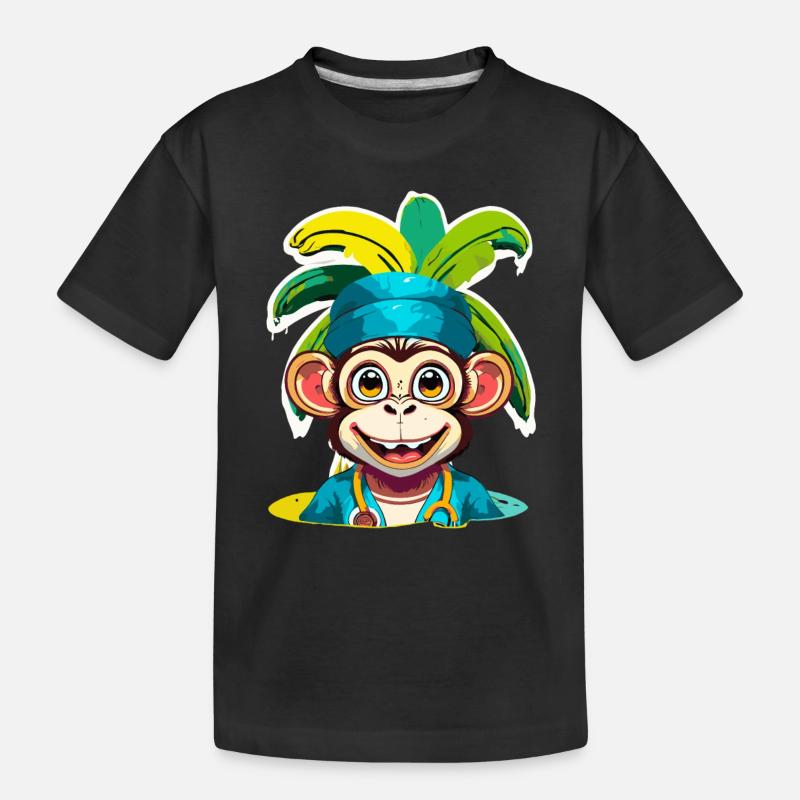 Affen-Doktor - Kinder Premium Bio T-Shirt - Schwarz