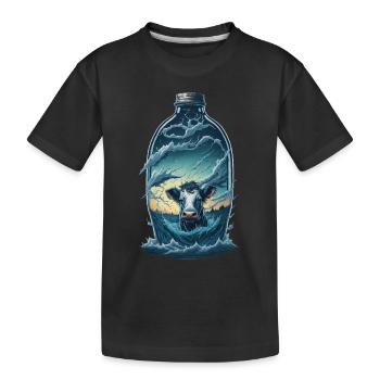 Bouteille de vache - T-shirt bio Premium Enfant - noir - Devant