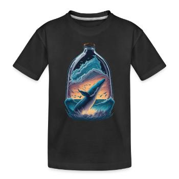 Bouteille de baleine - T-shirt bio Premium Enfant - noir - Devant