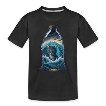 Bouteille de chat - T-shirt bio Premium Enfant - noir - Devant