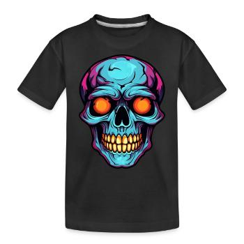 Cooler Halloween Schädel - Kinder Premium Bio T-Shirt - Schwarz - Vorne