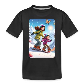 personalisiertes Design-Muttergeschenk - Kinder Premium Bio T-Shirt - Schwarz - Vorne