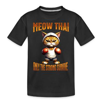Arts martiaux mixtes I Muay Thai Cat I Miaou Thaï I - T-shirt bio Premium Enfant - noir - Devant