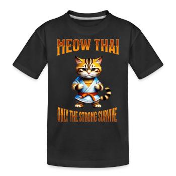 Arts martiaux mixtes I Muay Thai Cat I Miaou Thaï I - T-shirt bio Premium Enfant - noir - Devant