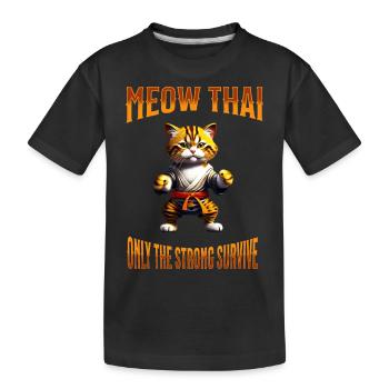 Arts martiaux mixtes I Muay Thai Cat I Miaou Thaï I - T-shirt bio Premium Enfant - noir - Devant