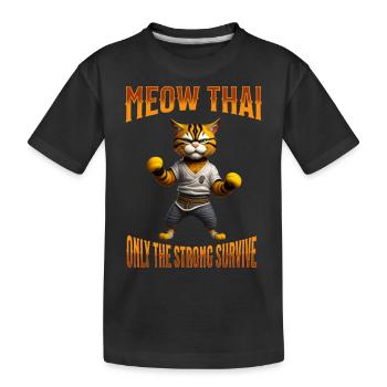 Arts martiaux mixtes I Muay Thai Cat I Miaou Thaï I - T-shirt bio Premium Enfant - noir - Devant