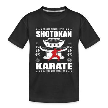 cool shotkan martial arts design with kanji - Kids' Premium Organic T-Shirt - black - Front